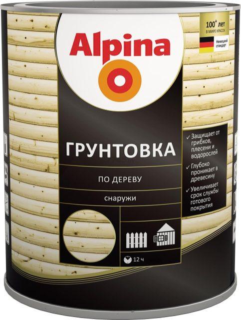 Средство защитное Alpina Грунтовка по дереву, алкидное, бесцветное 0,75 л/ 0,60 кг