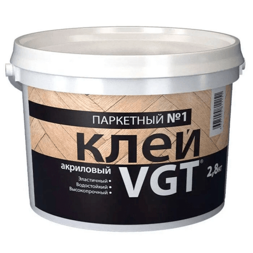 VGT КЛЕЙ АКРИЛОВЫЙ ПАРКЕТНЫЙ №1 для паркета, линолеума, ковролина (2,8кг)