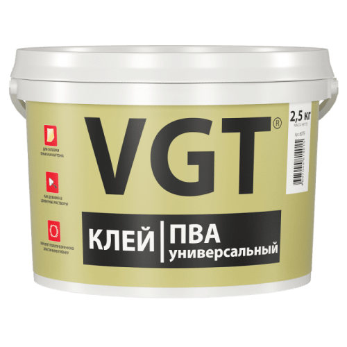 VGT клей ПВА универсальный для дерева, бумаги, картона (2,5кг)