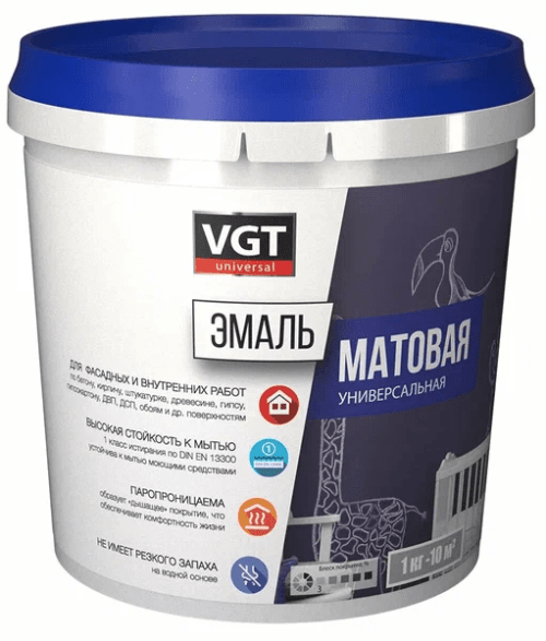 VGT ВД-АК-1179 эмаль универсальная, матовая, база А супербелый(15кг)