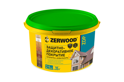 ЗАЩИТНО-ДЕКОРАТИВНОЕ ПОКРЫТИЕ ZERWOOD ZDP аквалазурь белый в п/э ведрах по 2,5кг
