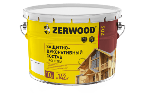 ЗАЩИТНО-ДЕКОРАТИВНЫЙ СОСТАВ ZERWOOD ZDS белый в ж/б по 10л