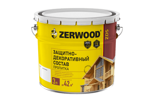 ЗАЩИТНО-ДЕКОРАТИВНЫЙ СОСТАВ ZERWOOD ZDS белый в жб по 3л