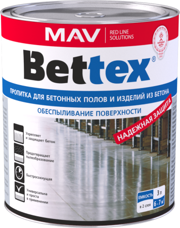 MAV Пропитка BETTEX для бетонных полов и изделий из бетона 10л (8кг)